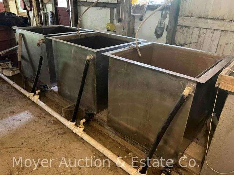 (3) Stainless Steel Tanks, 34”x34”x30”h Overall, 30”x30”x30” Inside Dimensions image