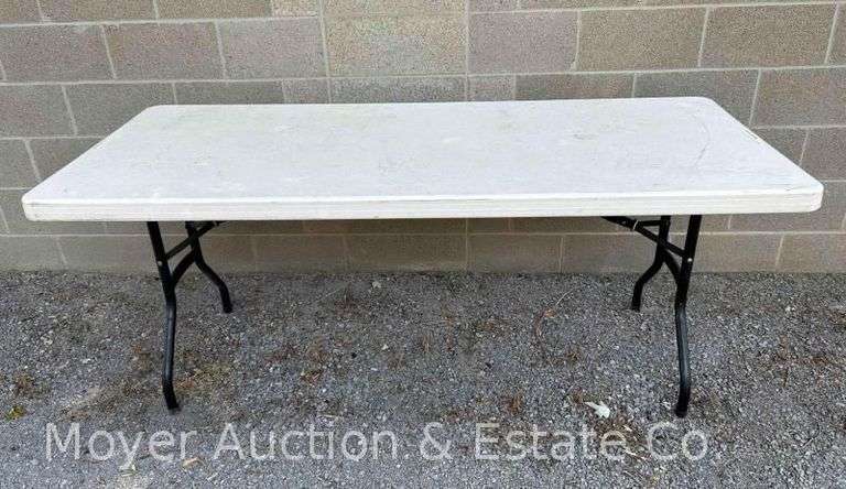 Lifetime 6ft. White Poly Folding Table, Solid Top