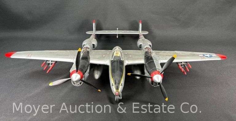21st Century Toys P-38 Lightning 1:18 Scale Plastic Airplane Model, 35" Wingspan, No Box image