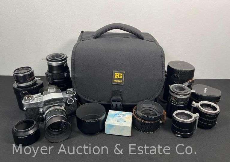 Miranda Sensorex Film Camera with Asst. Lenses and Carry Bag image