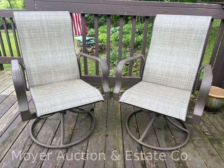 Pair of Hampton Bay Patio Swivel Chairs image