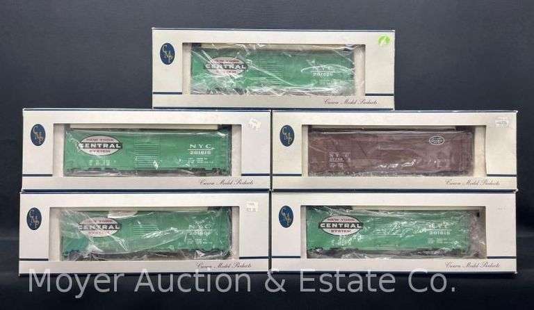 (5) Crown Model Products Box Cars, with Original Boxes image
