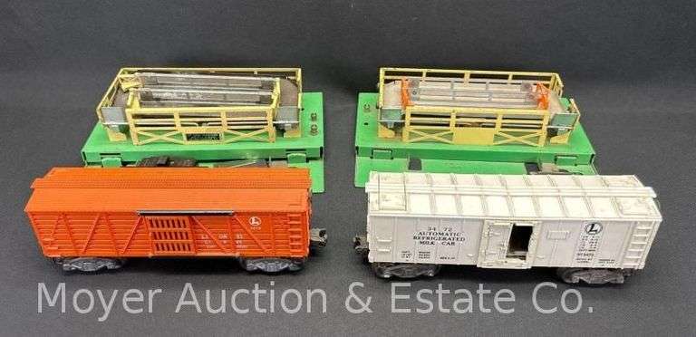Lionel No. 3472 Operating Milk Car and No. 3656 Operating Cattle Car image