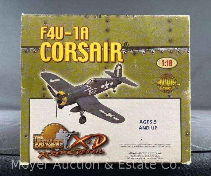 21st Century F4U-1A Corsair 1:18 Scale Plastic Airplane Model, with Original Box