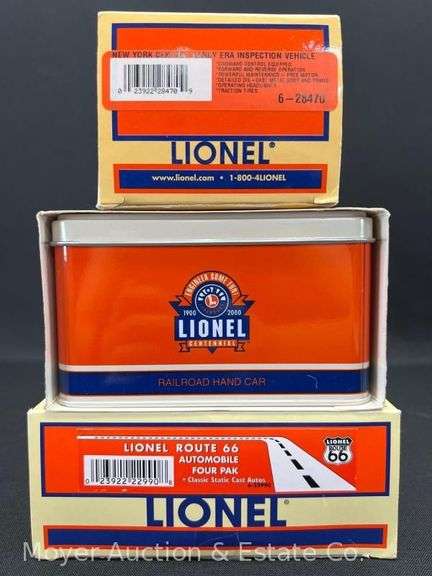 Lionel Inspection Vehicle, Hand Car and Die Cast Cars, with Original Boxes