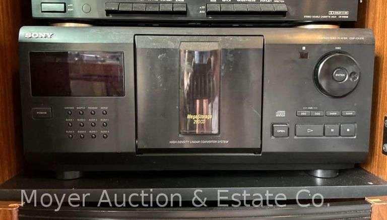 Sony Compact Disk Player CDP-CX210, with Box of CDs image