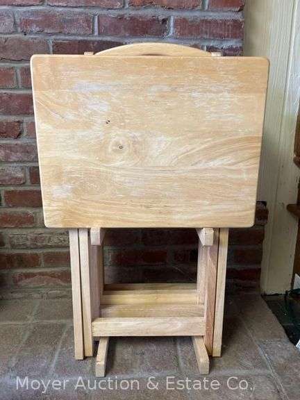 4 Folding TV Tables with Stand image