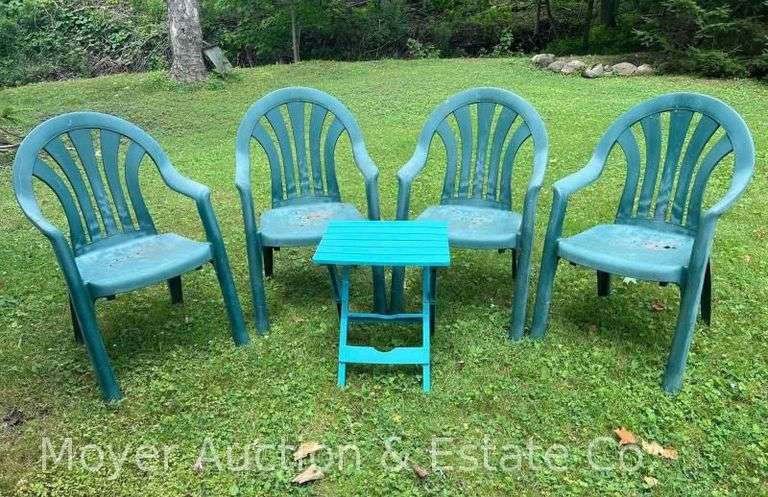 4 Poly Patio Chairs image