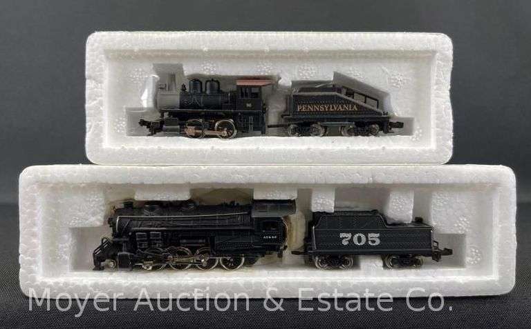 (2) Bachmann N Scale Steam Locomotives and Tenders, with Original Boxes