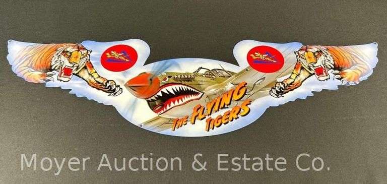 The Flying Tigers P-40 Warhawk Tin "Wing" Sign, 35"w