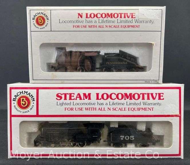 (2) Bachmann N Scale Steam Locomotives and Tenders, with Original Boxes image