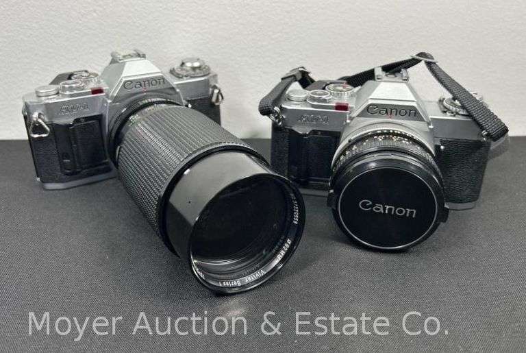 (2) Canon AV-1 Film Cameras with Lenses image