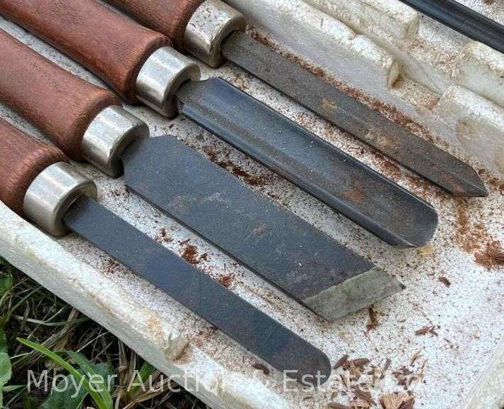Group of Wood Chisels and Craftsman Lathe Turning Tools