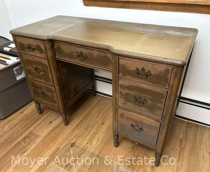 7 Drawer Knee Hole Desk, 44"x20"x30"h image