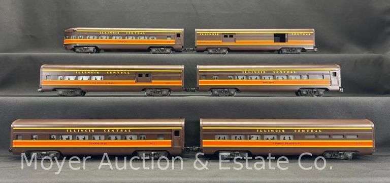 (6) Lionel Illinois Central Passenger Cars, No. 7220-7225, with Original Boxes image