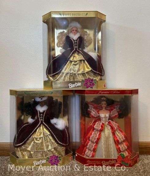(3) Holiday Barbie Dolls, in Original Boxes image