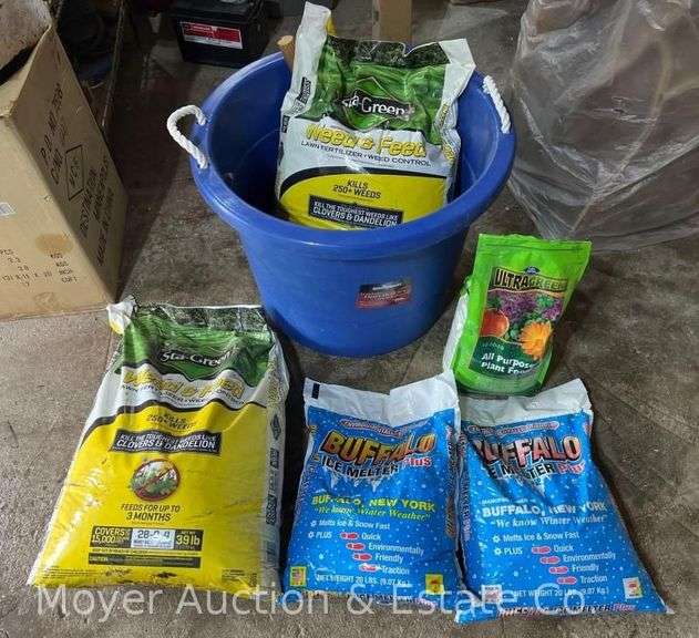 Group of Lawn Fertilizer, Plant Food, and Ice Melter image
