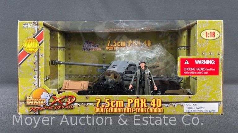 21st Century Toys 7.5cm Pak 40, 1:18 Scale Plastic Tank Model, with Original Box image