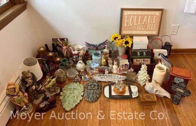 Group of Decorative, Salt Lamp, Birdhouse Print, Figures, Etc. image
