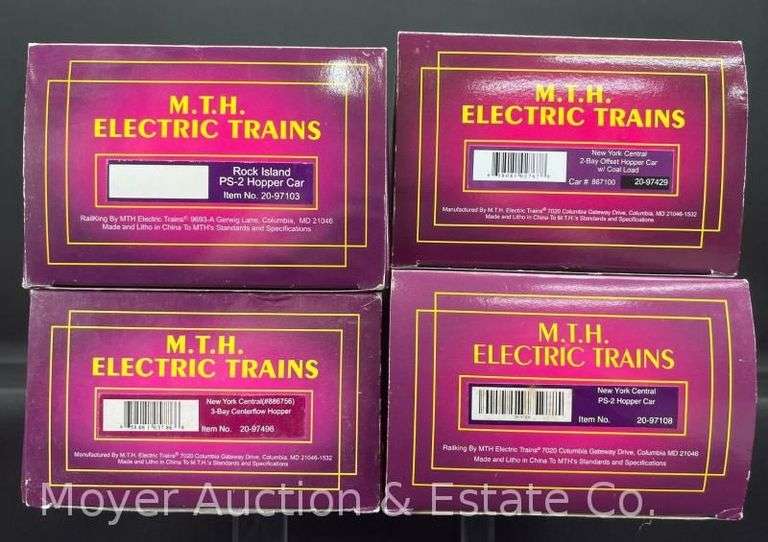 (4) MTH Hopper Cars, with Original Boxes