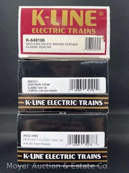 (3) Asst. K-Line Freight Cars, with Original Boxes