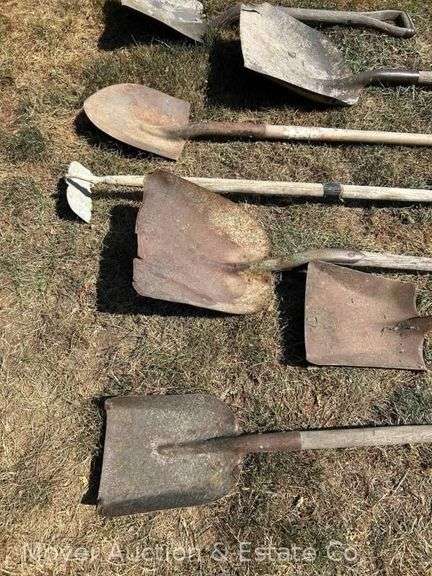 Group of Long Handled Tools Incl. Shovels, Post Hole Digger, Etc.