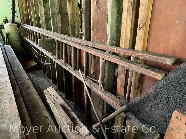Antique 40’ Wooden Extension Ladder