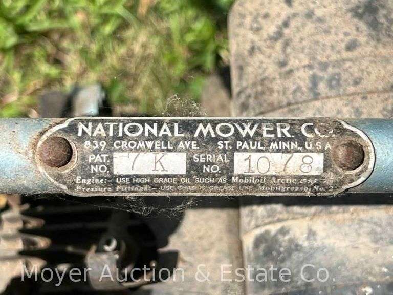 National Mower Co. Walk-Behind Sickle Bar Mower, model 7K, 42”w, Condition Unknown