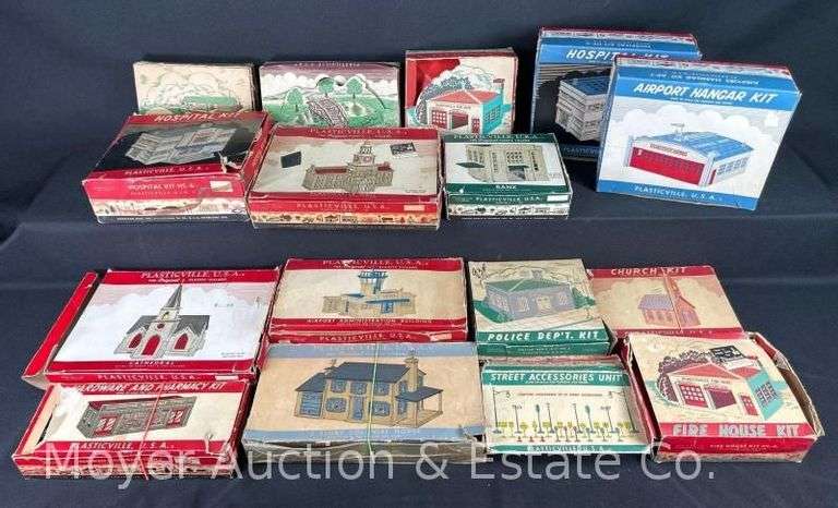 Group of Plasticville Scale Buildings in Original Boxes image