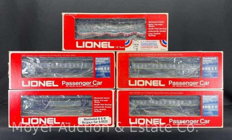 (5) Lionel Baltimore & Ohio Passenger Cars and Eisenhower Campaign Car, with Original Boxes image