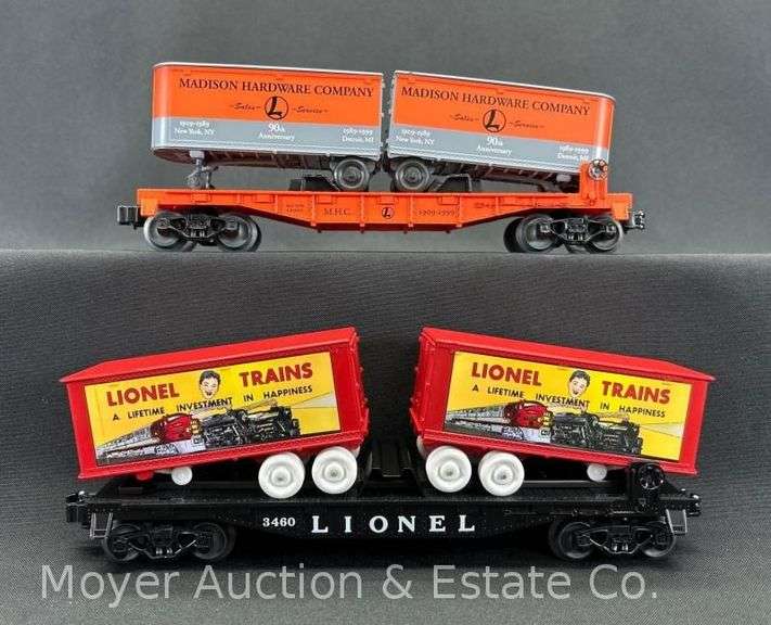 (2) Lionel Flatcars with Piggyback Trailers, No. 52187 and 29460, with Original Boxes image