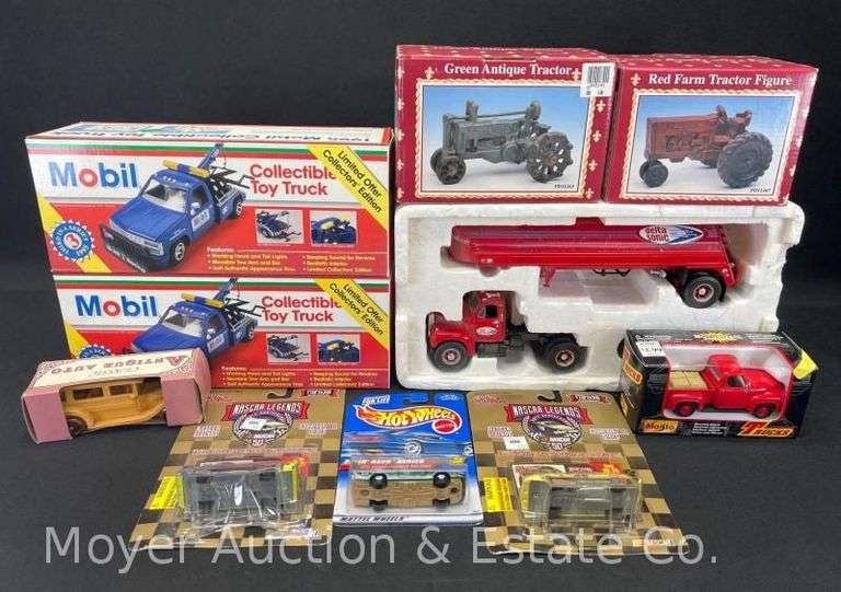Group of Asst. Die-Cast Cars and Tractor Figures image