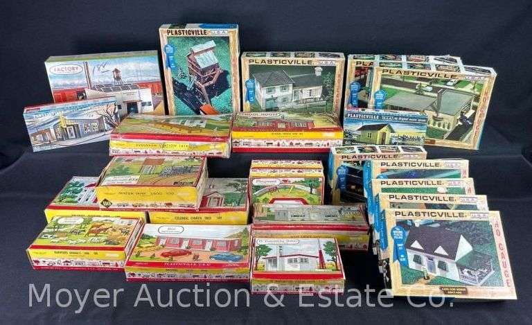 Group of Plasticville Scale Buildings in Original Boxes image