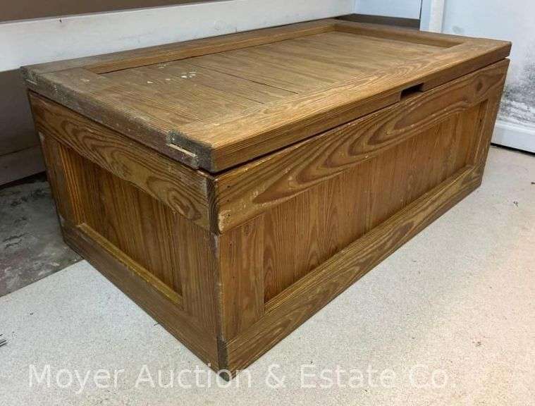 Wood Storage Trunk, Lid Needs to be Reattached, 40"x24"x16"h image