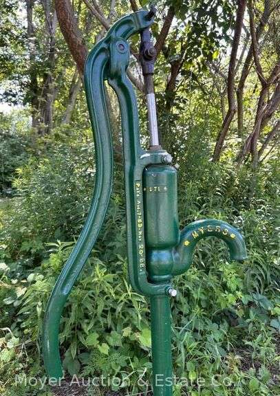 Myers Well Pump, Restored, on Wood Base