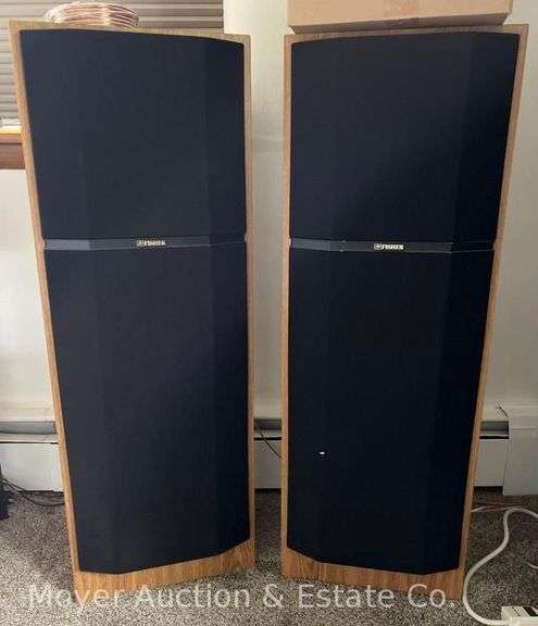 Pair of Fisher Speakers, 14"x11"x40"h image