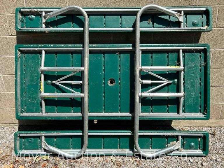 Lifetime Green Poly Folding Picnic Table, Good Condition