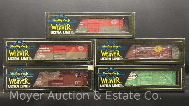 (5) Weaver Box Cars, with Boxes image