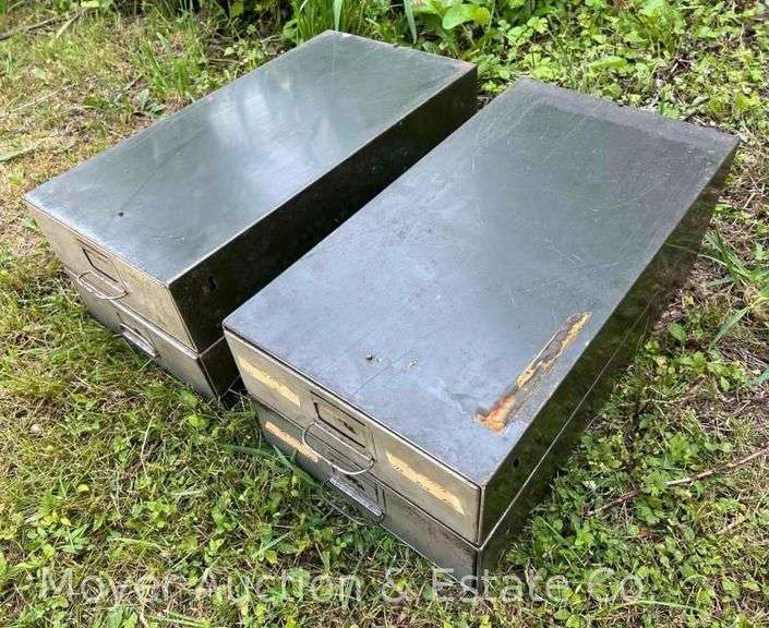 (4) Individual Metal Single Drawer Cabinets, 13”x24”x5”h Each