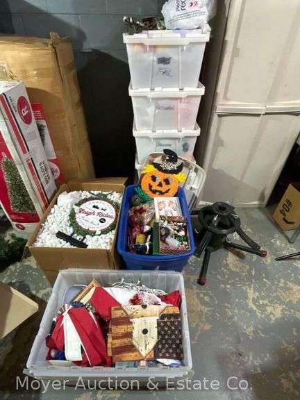 Group of Asst. Holiday Decor, Wreathes, Christmas, Halloween, Etc. image