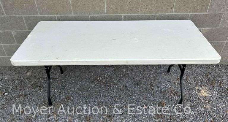 Lifetime 6ft. White Poly Folding Table, Solid Top