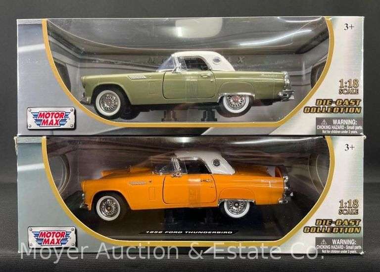 (2) Motor Max 1956 Ford Thunderbird 1:18 Scale Die-Cast Models image