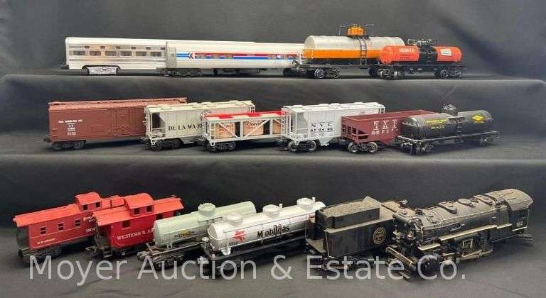 (15) Asst. Passenger and Freight Cars, with Plastic Steam Engine image