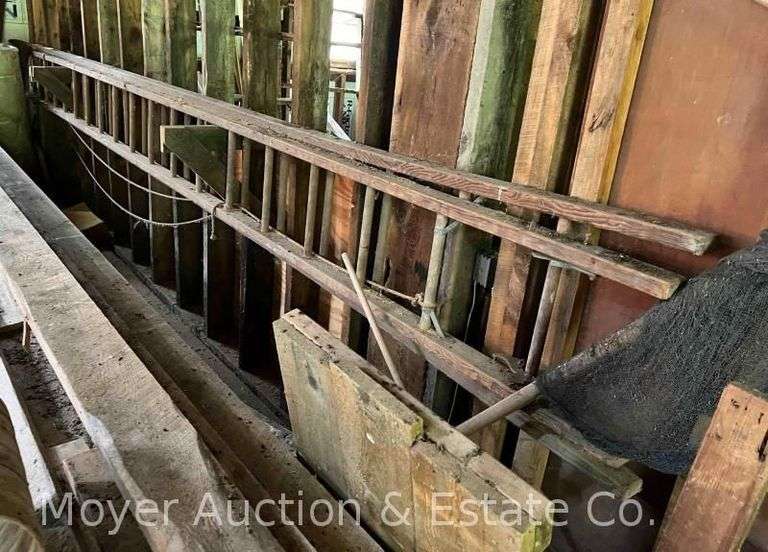 Antique 40’ Wooden Extension Ladder image