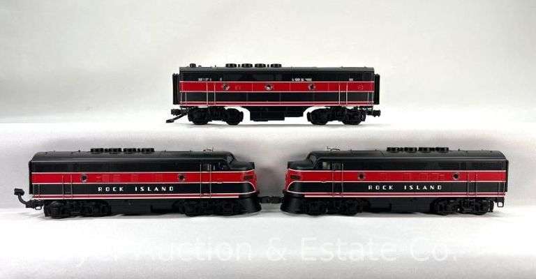 MTH Rock Island EMD F-3 ABA Diesel Set, No. 2127LP/LB, with Original Boxes