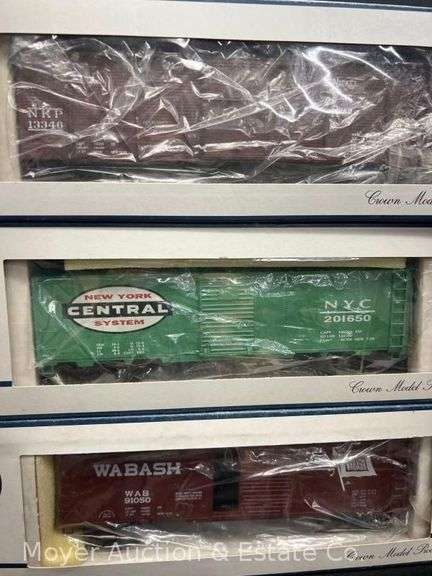 (5) Crown Model Products Box Cars, with Original Boxes
