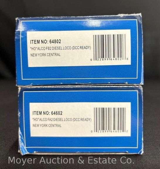 (2) Bachmann HO Scale New York Central Alco FA2 Diesel Locomotives, No. 64602, with Original Boxes