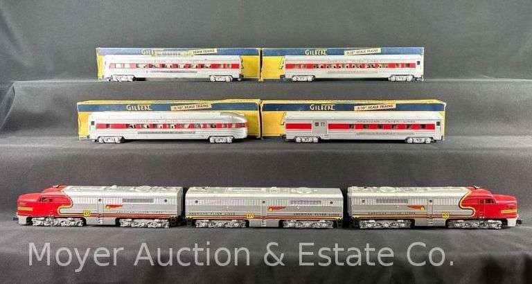 American Flyer S Gauge Santa Fe ABA Diesel Locomotive Set, with 4 Passenger Cars image