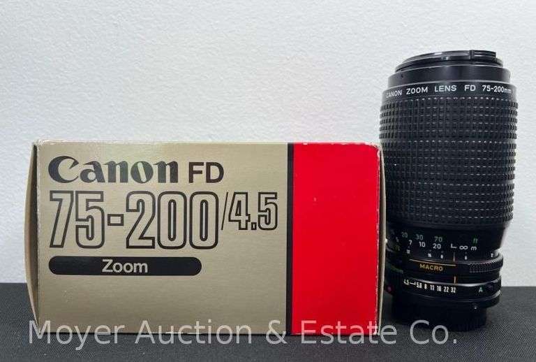 Canon FD 75-200mm f4.5 Camera Lens with Original Box image