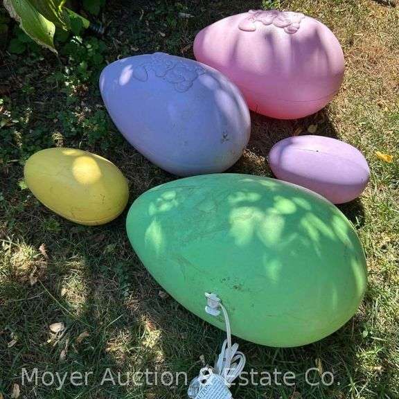 (5) Blow Mold Easter Eggs, 8"-16"h